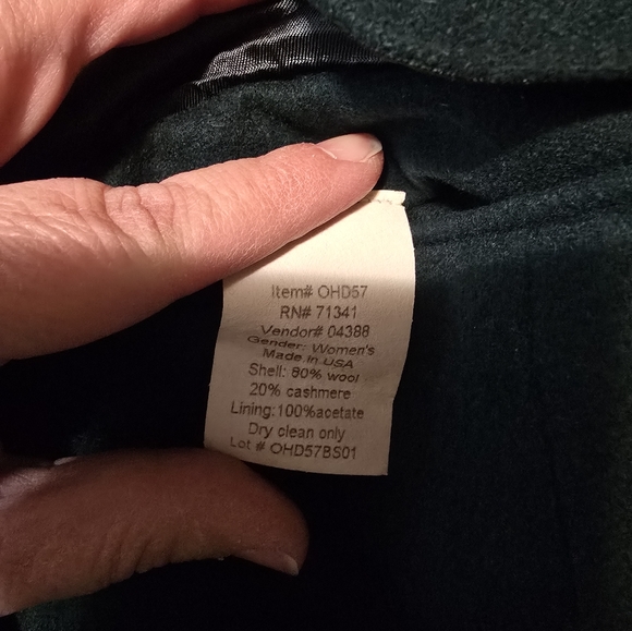 L.L. Bean Dark Green Womens Blazer Jacket Size 20 Wool Blend Classic Fit - Picture 6 of 6